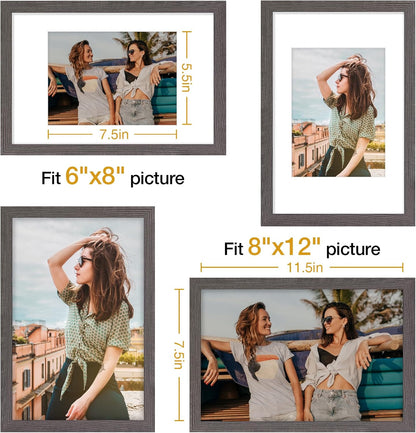 Vittanly 11x14 Picture Frame, Display Pictures 8x10 with Mat or 11x14 without Mat, Photo Frame for Wall Mounting, Black, 1 Pack - Colors B