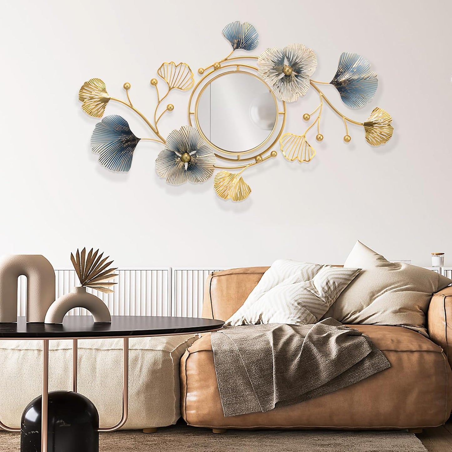 Lucky Monet Large Wall Decor for Living Room, Modern Metal Wall Art, 3D Textured Geometric Wall Sculpture 59"x24" Wall Hanging Decoration for Dinning Room Bedroom Entryway