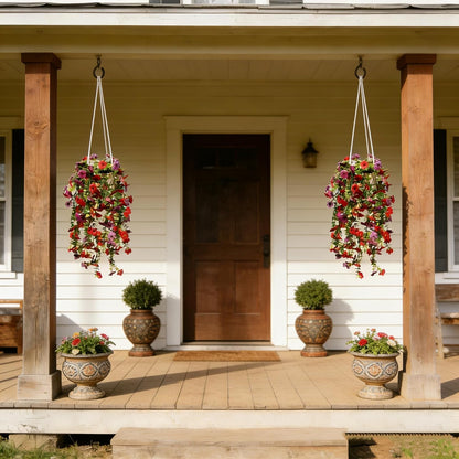 Comtelek Fake Hanging Plants with Lights Artificial Plants for Home Decor Macrame Plant Hanger with Fake Vines Faux Hanging Planter for Wall Ceiling Bedroom Bathroom Kitchen Office Boho Decor Indoor
