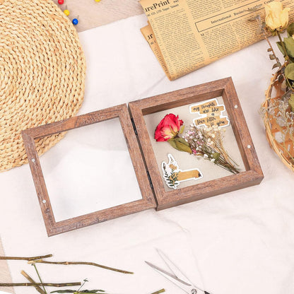 Califortree 8x10 Shadow Box Frame with Linen Back - Sturdy Rustic Memory Display Case of Flower, Pictures, Medals and More, White