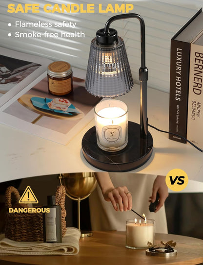GODONLIF Candle Warmer Lamp with Timer Dimmable, Birthday Gifts for Women Mom, House Warming Gifts New Home Decor, Wax Melt Warmer for Jar Candles with 2 Bulbs
