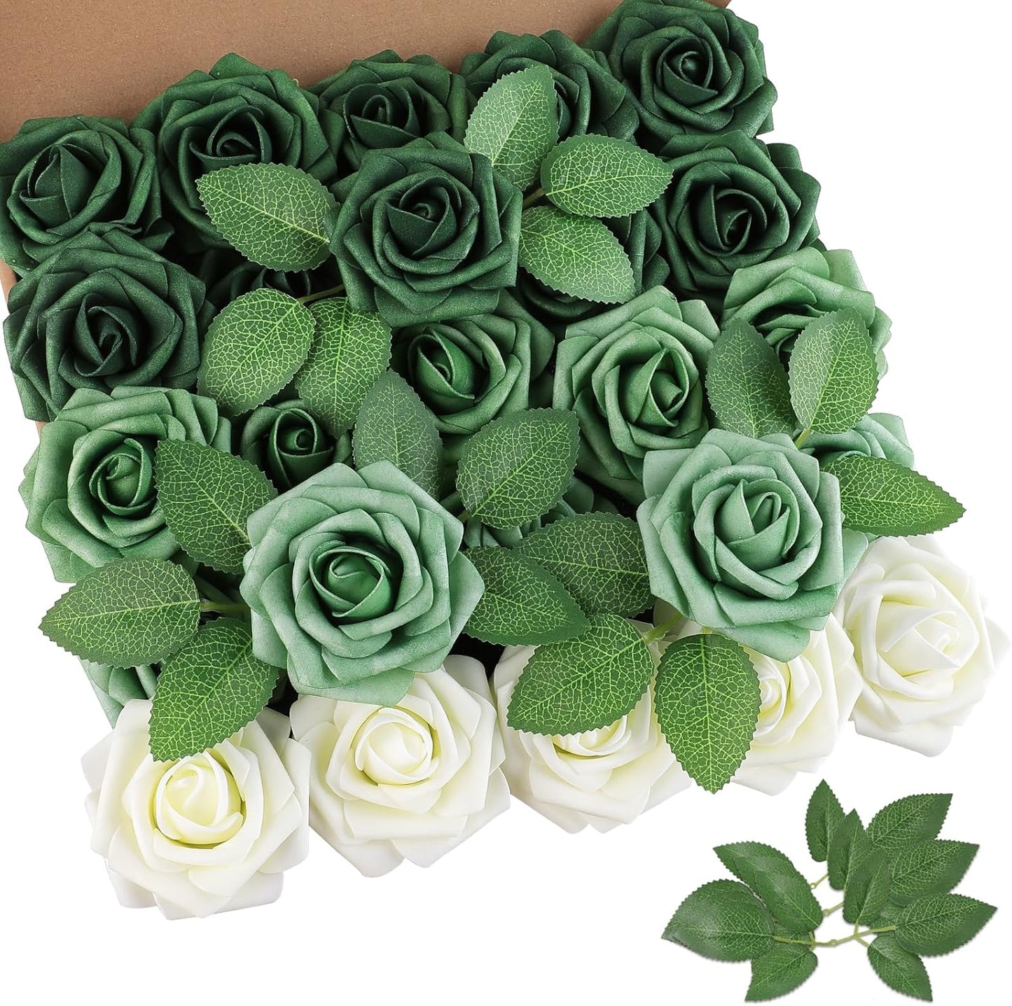 AmyHomie Artificial Flowers Dark Red Rose 25pcs Real Looking Fake Roses w/Stem for DIY Wedding Bouquets Centerpieces Arrangements Party Baby Shower Mothers Day Christmas Tree Decorations