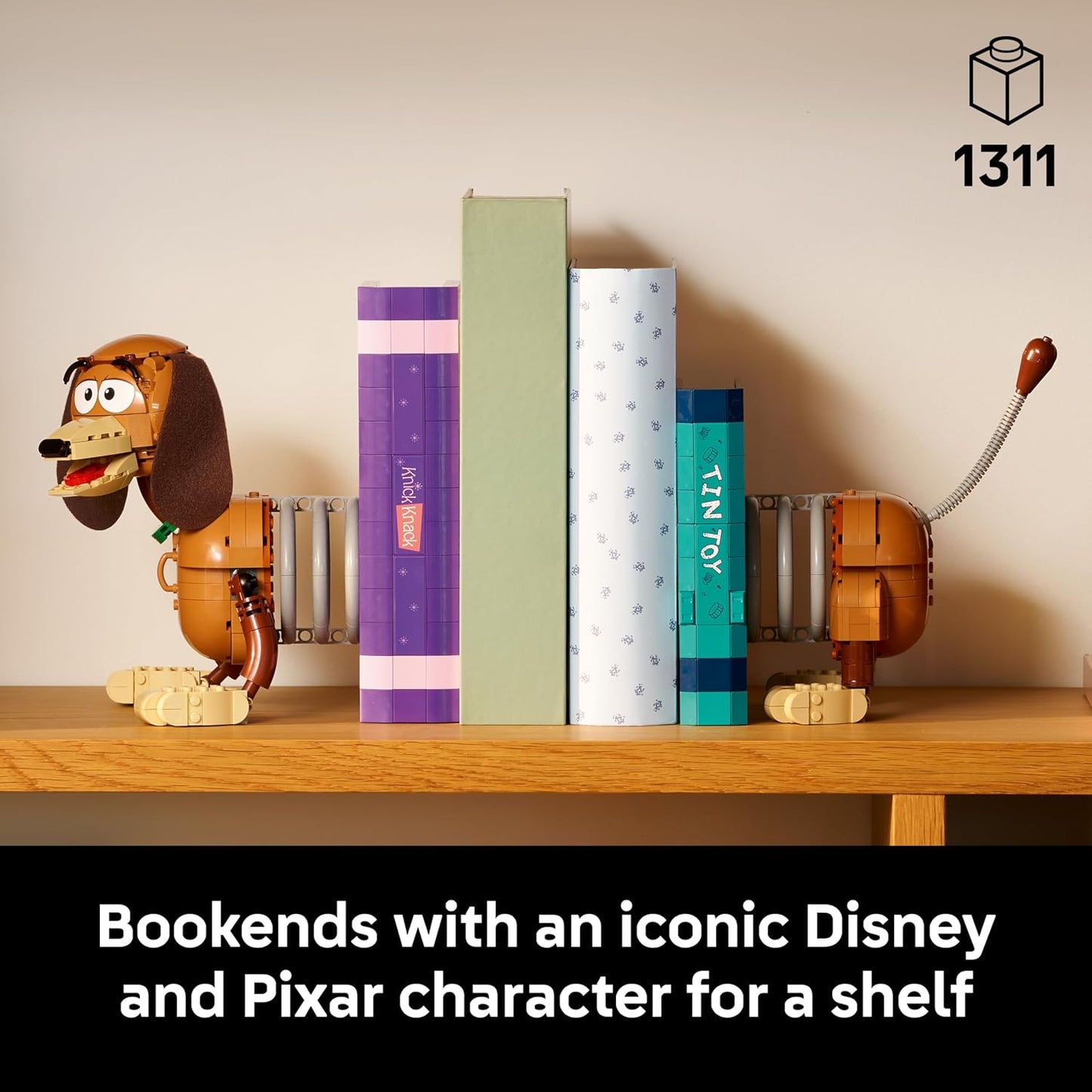 LEGO Disney and Pixar Toy Story Slinky Dog Bookends - Building Set for Adults, Ages 18+ - Disney Gifts for Fans - Bedroom, Shelf or Office Decor - 43301