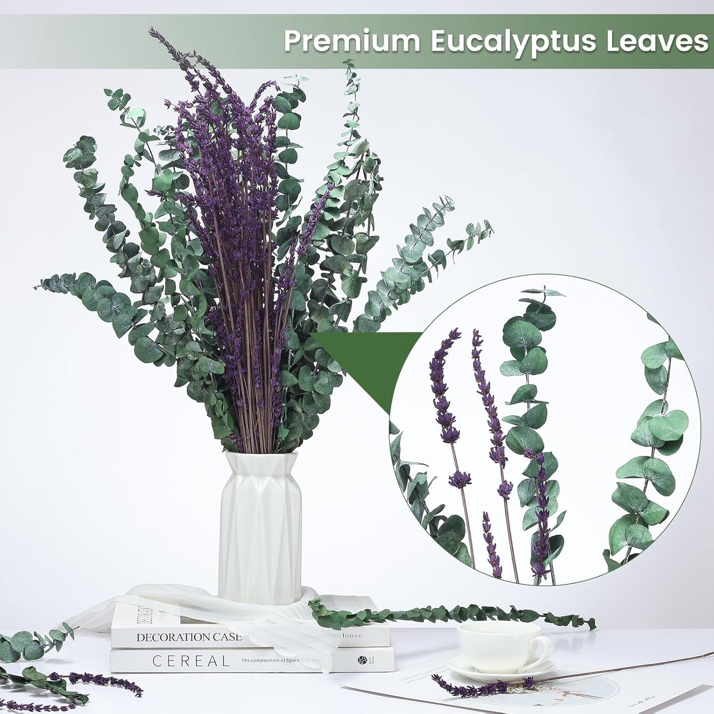 10 Pcs Dried Eucalyptus Stems 17" Real Eucalyptus for Shower Hanging 100% Made from Fresh Leaves, Wedding, Home, Farmhouse, DIY Spring Decor Bathroom Decor Home Decor