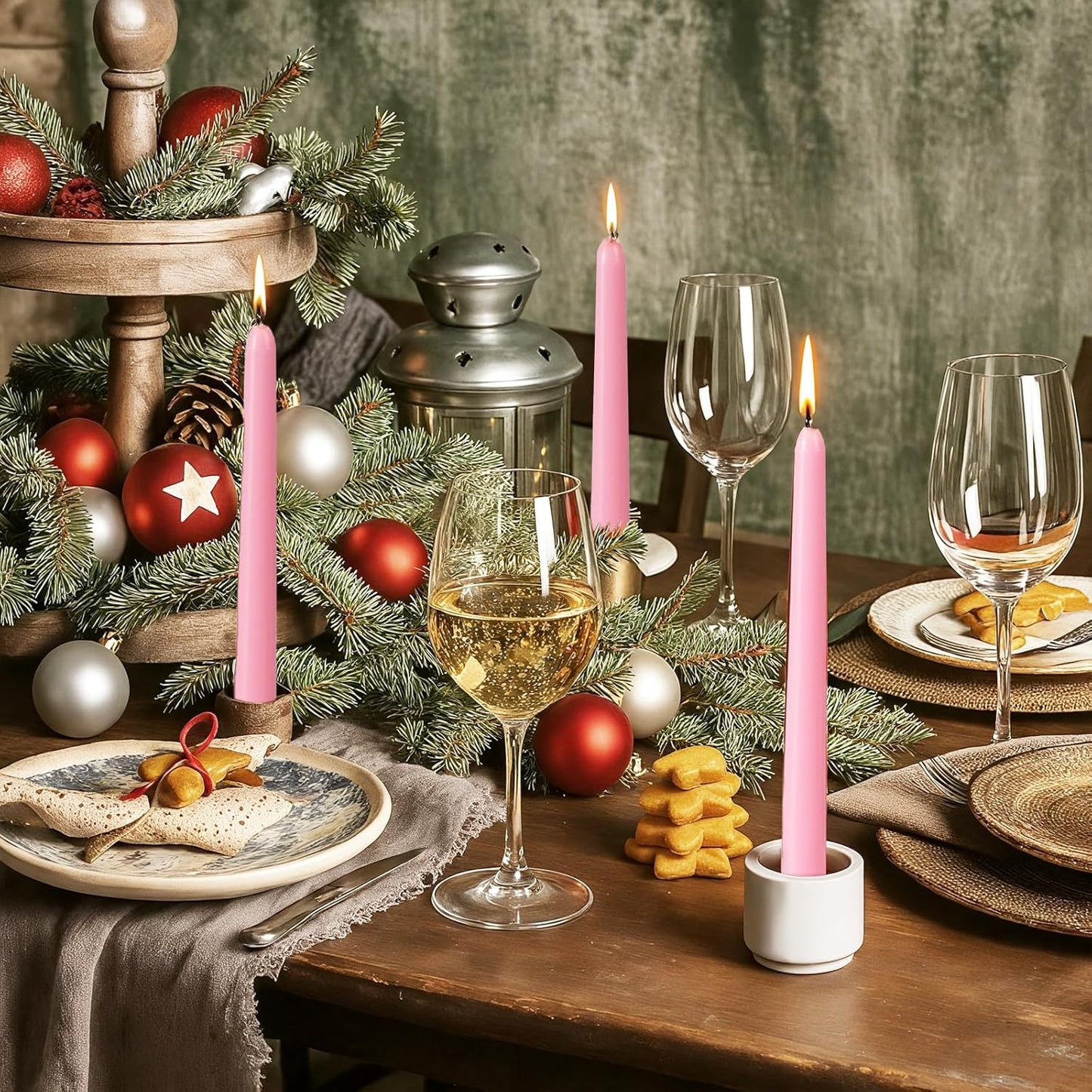 KONNI 0.87×10 Inch Ivory Taper Candles, Unscented and Smokeless Tall Candlesticks, 10 Pack Tapered Candles with Cotton Wicks, Long Burning, Ideal for Weddings, Dinner Parties, and Home Décor