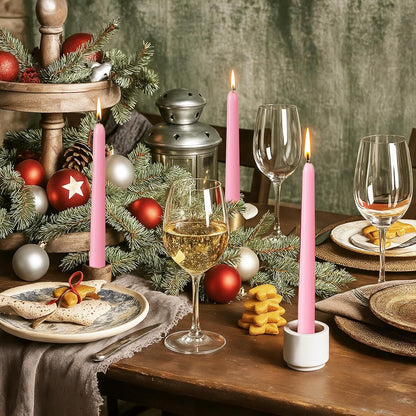 KONNI 0.87×10 Inch Ivory Taper Candles, Unscented and Smokeless Tall Candlesticks, 10 Pack Tapered Candles with Cotton Wicks, Long Burning, Ideal for Weddings, Dinner Parties, and Home Décor