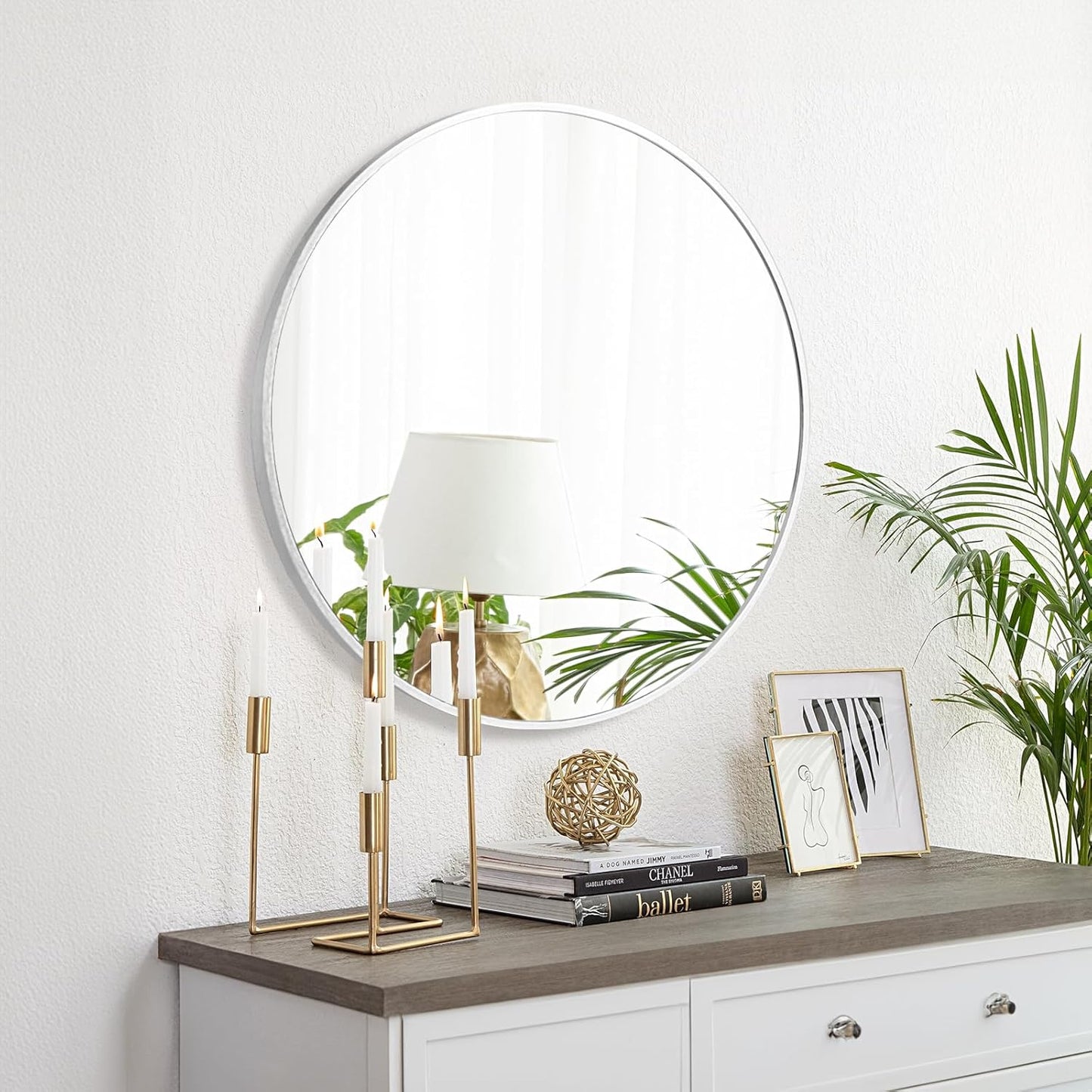 Fabuday Black Circle Mirror for Wall 20 inch - Round Mirrors for Bathroom, Entryway, Living Room, Hallway, Bedroom Decor, Small Matte Framed