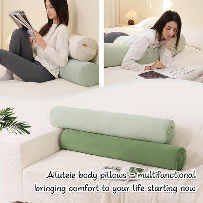 Body Pillow for Adults,Long Round Pillow,Big Cylindrical Pillow,Large Full Bolster Pillows for Side Sleepers (Steel Gray, 47.24"*7.87")