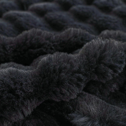 COOVA Faux Fur Throw Blanket for Couch, Cozy Soft and Fuzzy Plush Rabbit Fur Bubble Blanket for Sofa Bedroom Living Room, 50x60 Inches Tie Dye Brown