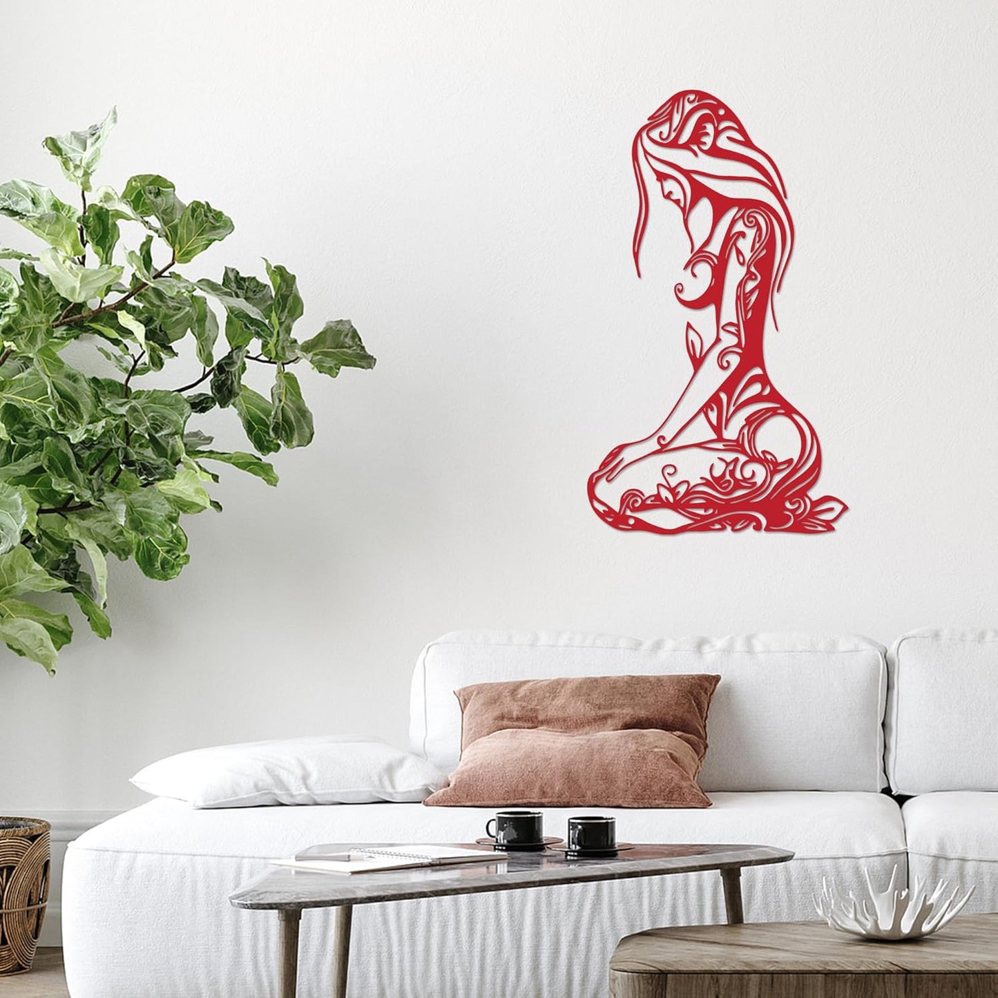Xedatric Modern Abstract Metal Wall Art-Minimalist Line Sculpture for Bedroom,Living Room,Bathroom-Unique Metal Wall Decor for Home & Office