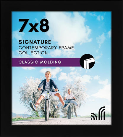Americanflat 12x18 Poster Frame with Shatter-Resistant Glass - Signature Collection - Gallery-Style Frames Made of Engineered Wood - Photo Frame for Wall Display - Black - Colors A