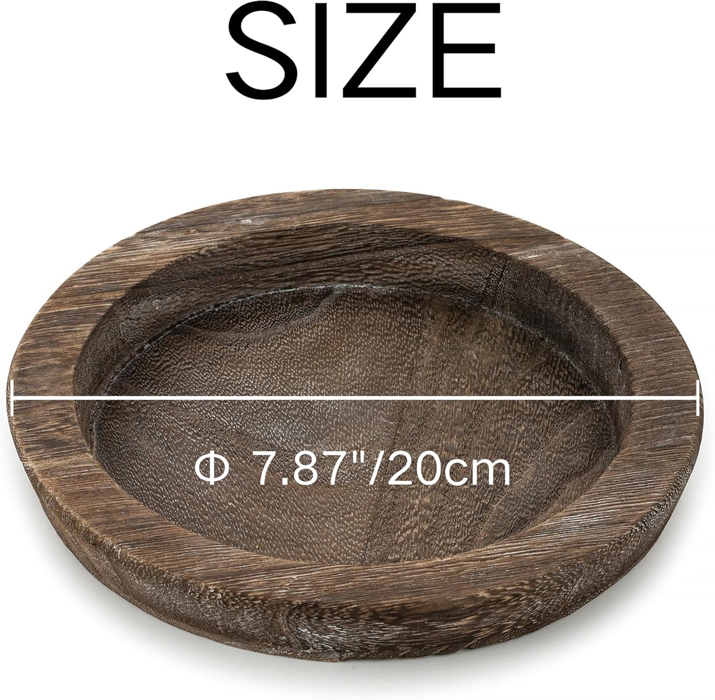 Hanobe Candle Plate Holder Tray: Round Wood Decorative Candle Plate - Rustic Farmhouse CoffeeTable Decor - Tealight Pillar Trays for Home Decor (Distressed)