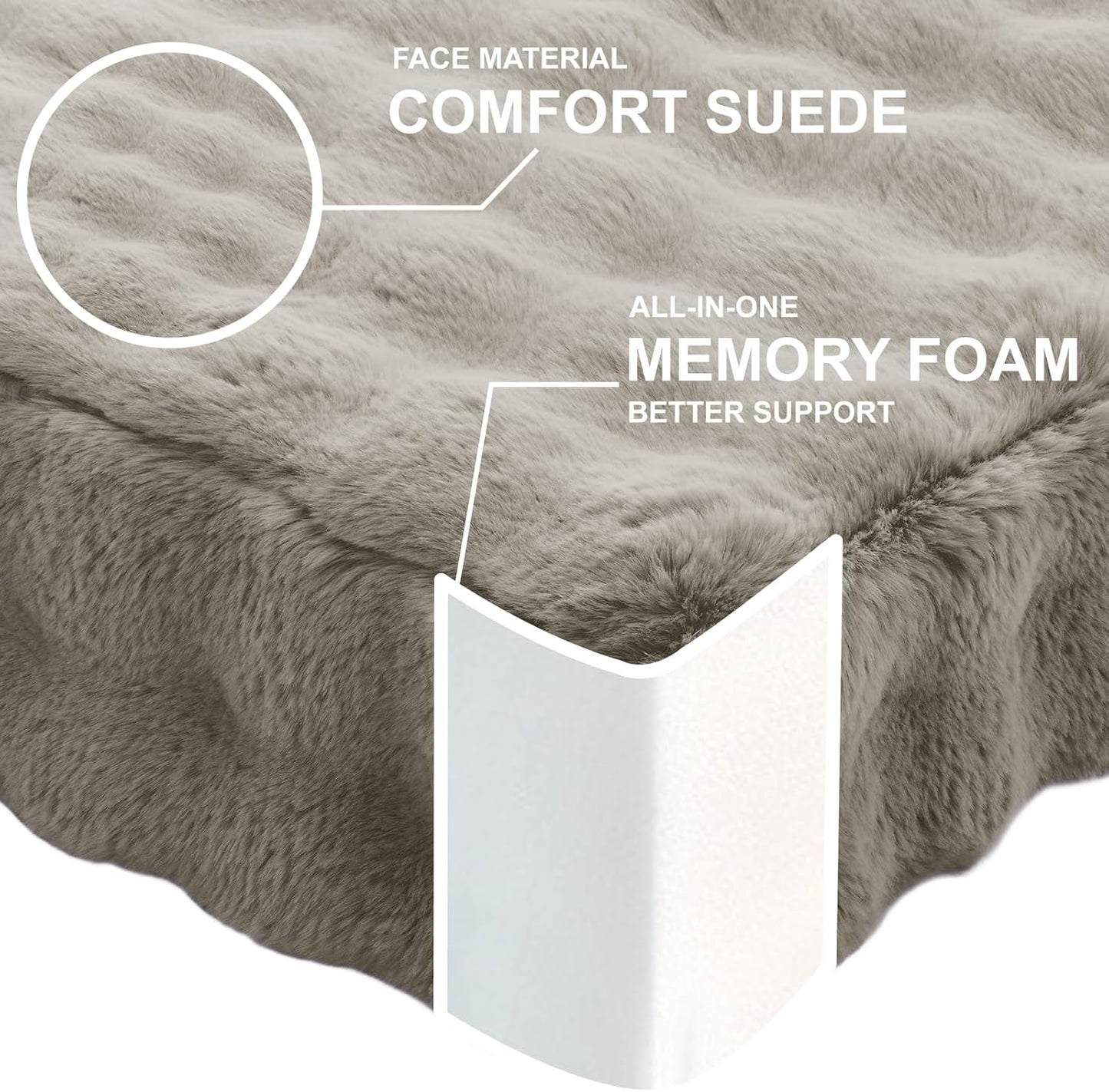 JKMAX 2 Pcs High Density Foam Floor Pillow - Upgraded Large Pillows Seating for Adults - Outdoor Floor Cushion with Soft Tufted Cover - Yoga Pillows for Sitting On Floor - 22 Inch Light Gray