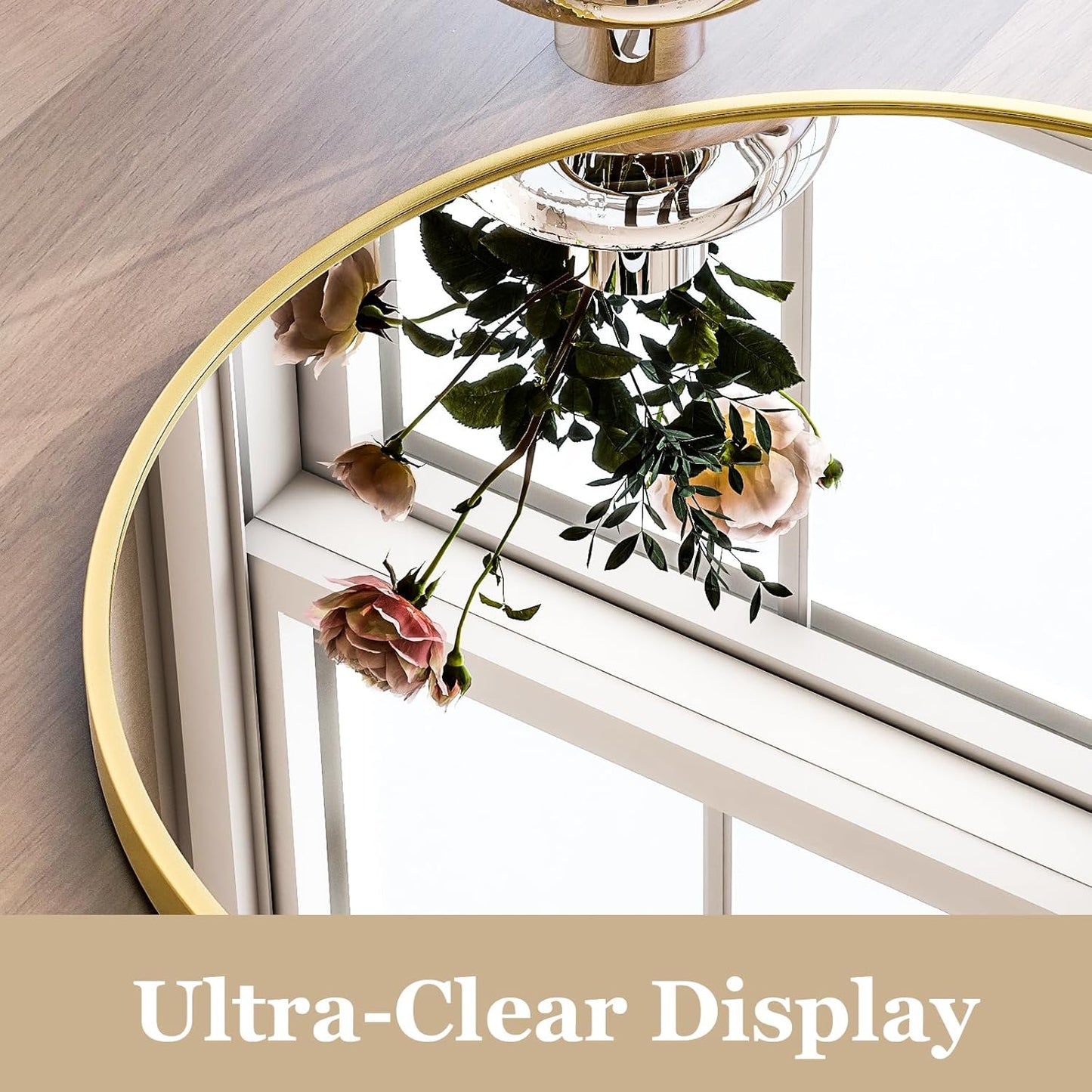 HARRITPURE Arched Wall Mirror 24"x36" – Black Metal Frame Vanity Mirrors for Bedroom, Entryway, Living Room Decor