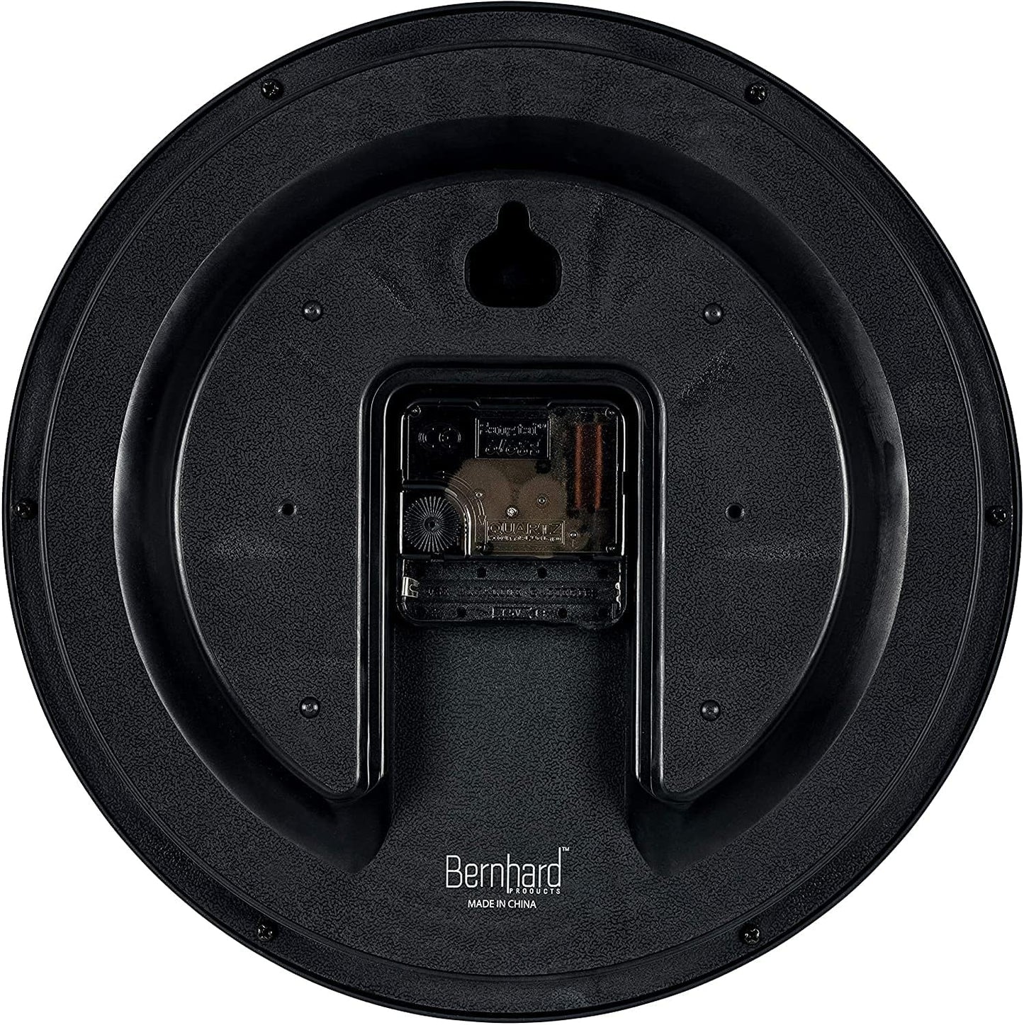 Bernhard Products Black Wall Clock Silent Non Ticking 10 Inch Quality Quartz Battery Operated Round Easy to Read Home/Office/Kitchen/Classroom/School Clock Sweep Movement