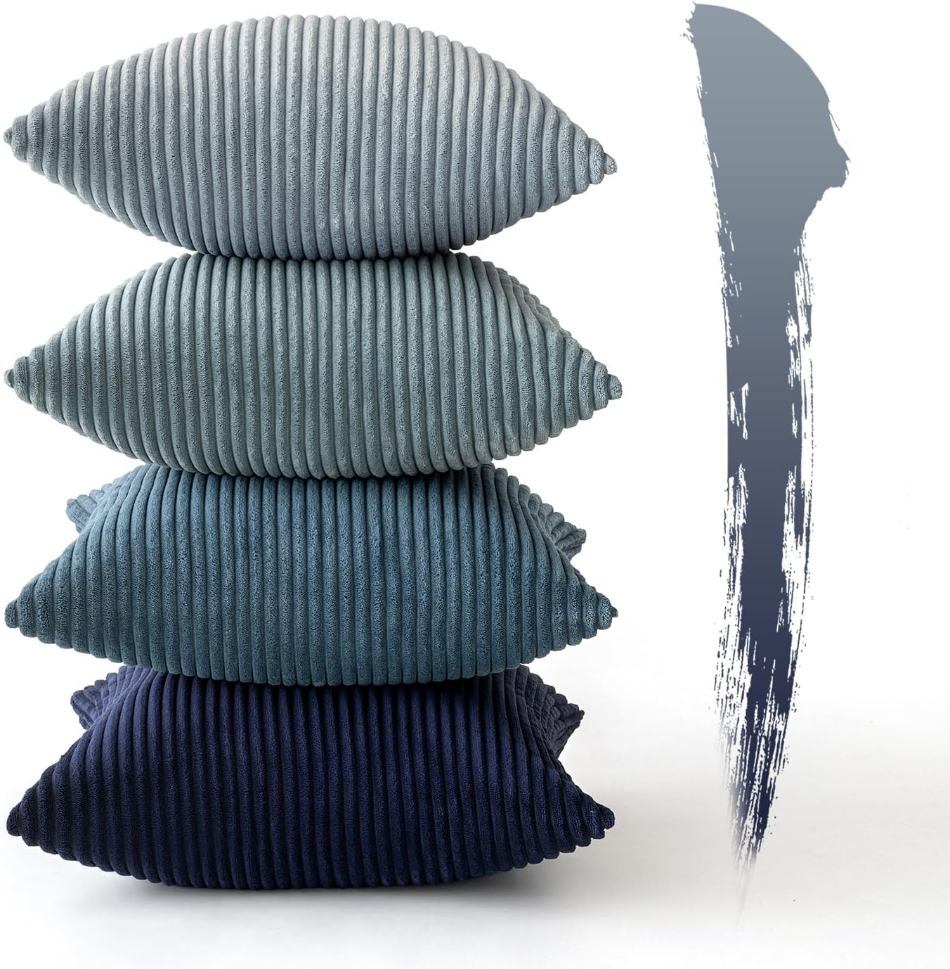 MIULEE Boho Farmhouse Sage Green Throw Pillow Covers 18x18 Inch Set of 4 Mordern Nordic Cushion Covers Soft Corduroy Spring Home Decor for Couch Bed Sofa Living Room Forest Green