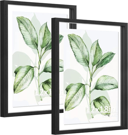 CORE ART 8x10 Floating Picture Frame,Double Plexglass Floating Frame for 5x7,4x6 Pictures,Wall or Tabletop Display,Black