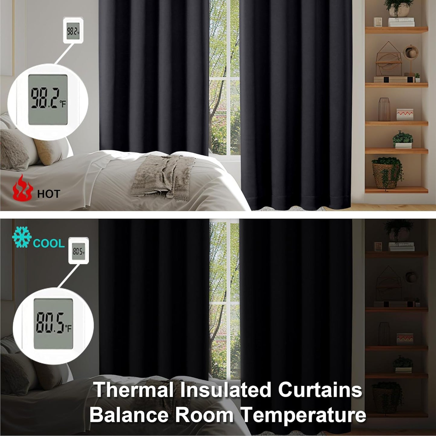 Simplebrand Ava Sage Green Blackout Curtains for Bedroom 63 Inch Length 2 Panels Set, Solid Thermal Insulated Energy Saving Rod Pocket Window Treatment Curtains Blackout Drapes, W40 x L63 Inch, Sage - Colors C