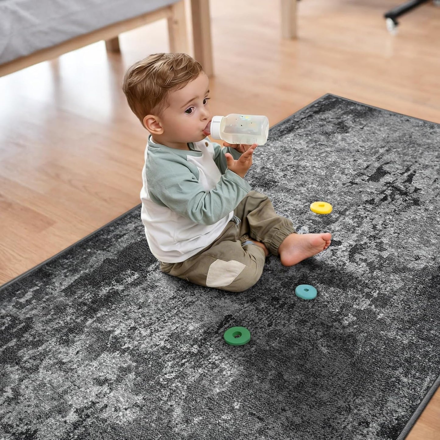 Ompaa 2x6 Rug Runners for Hallways Kitchen Runner Rug Non Slip Washable Grey Long Runner Rugs with Rubber Backing Soft Abstract Carpet Runner for Hallways, Kitchen, Bedroom, Bathroom, Entryway - Colors A