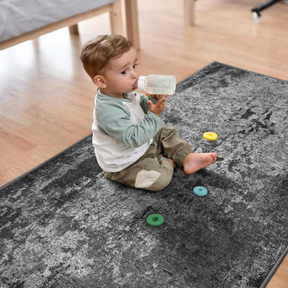 Ompaa 2x6 Rug Runners for Hallways Kitchen Runner Rug Non Slip Washable Grey Long Runner Rugs with Rubber Backing Soft Abstract Carpet Runner for Hallways, Kitchen, Bedroom, Bathroom, Entryway - Colors A