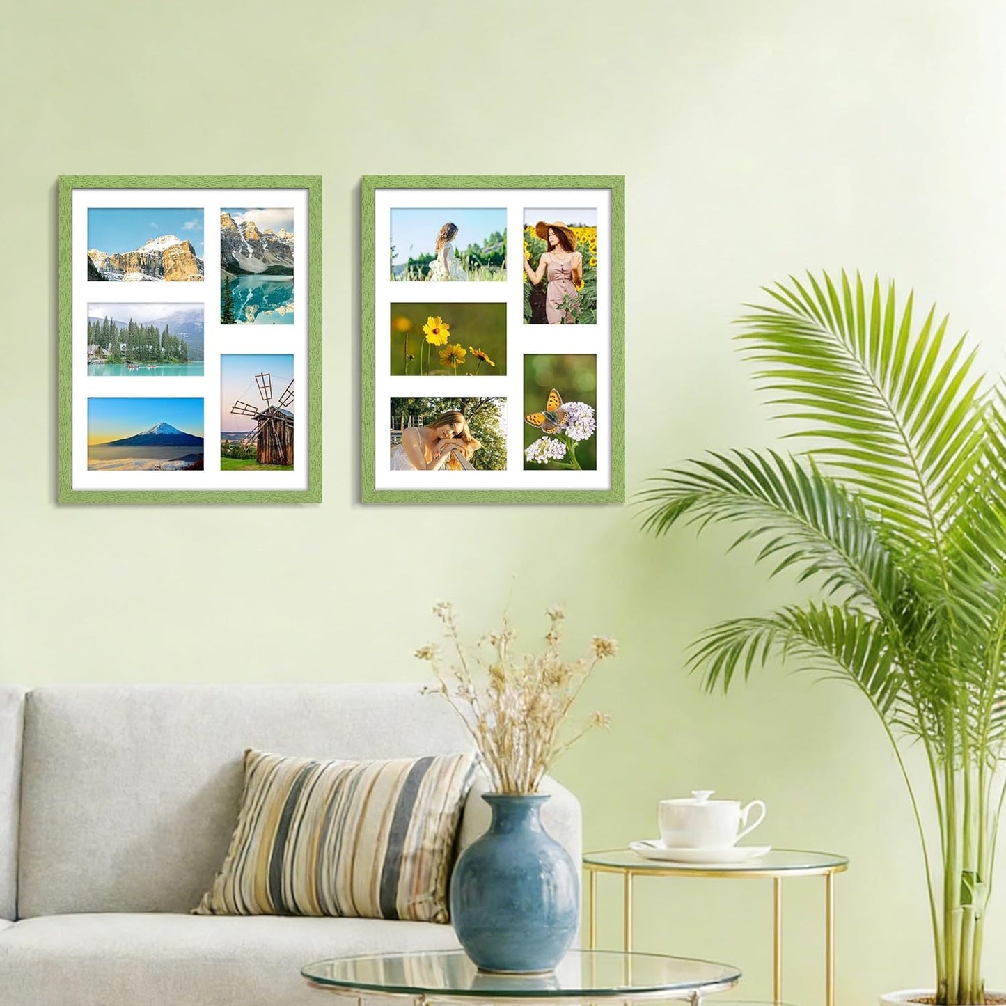 DUENPY 14x26 Collage Picture Frame 4x6 Collage Picture Frame Displays Twelve 4x6 inch Photos Available Horizontal Wall Mounting Display and Vertical Black - Colors A