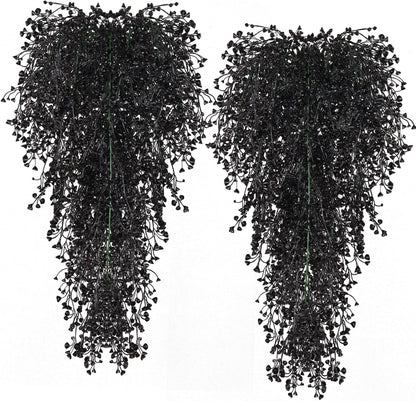 RECUTMS Fake Hanging Plants Artificial Ferns for Outdoor Hanging Faux Plants Vine Ivy Faux Fern Hanging Vines Wall Plants for Home Garden Party Wedding Decor (White 4P)