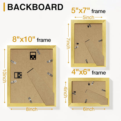 Vittanly 15 Pack Picture Frames Collage Wall Decor for Mounting or Tabletop Display, Gallery Frame Set for Family, Multi Sizes Including 3pcs 8x10, 6pcs 5x7, 6pcs 4x6, Black