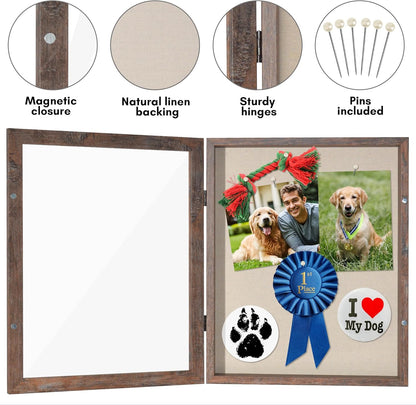 Americanflat Front Opening 11x14 Shadow Box Frame with Shatter-Resistant Glass - Silhouette Collection - Shadow Box Display Case for Tabletop and Wall Display - Black