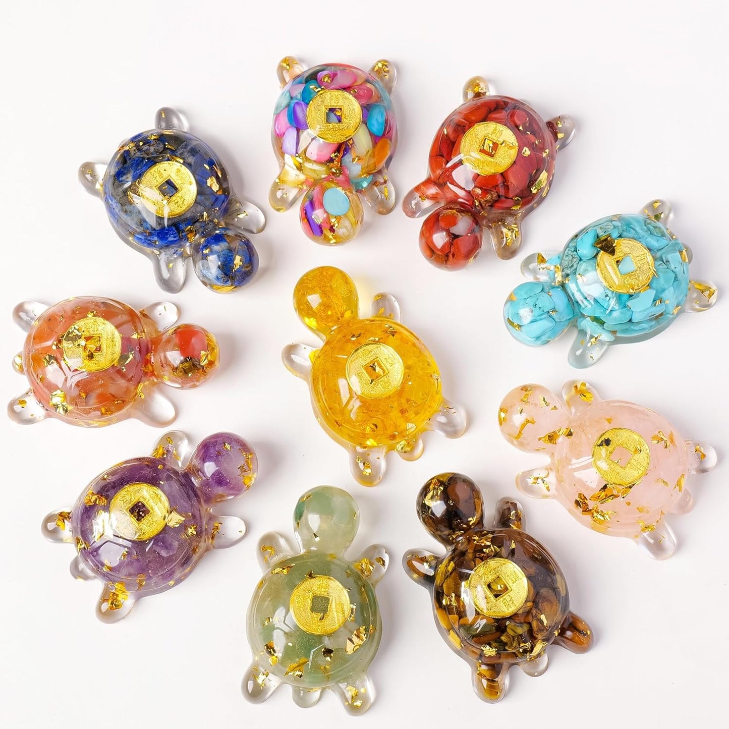 10PCS Crystal Bird Figurines Resin Animal Statues Decorative Gravel Birds Decor Animal Figurines for Home Decor Unique Bird for Teens