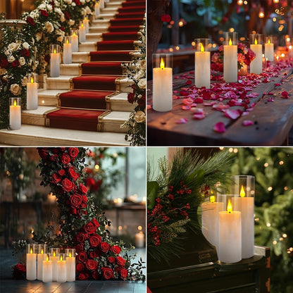 48- Pack of 3 Sizes of LED Flameless Candles.This Candle is Suitable for café, Fancy Restaurant, Bookstore and Other Scenes to Create a Relaxing and Romantic Atmosphere.