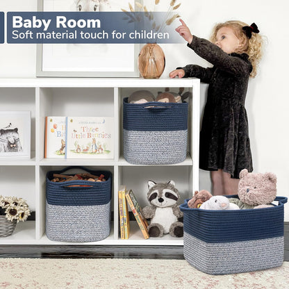 Goodpick Cube Storage Bins - Towel, Book, Cloth, Shoes, Closet Shelf Woven Baskets for Office, Baby Laundry, Toys, 13''x10''x9''