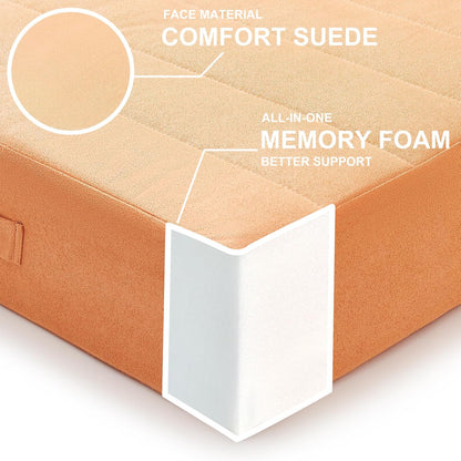JKMAX 2 Pcs High Density Foam Floor Pillow - Upgraded Large Pillows Seating for Adults - Outdoor Floor Cushion with Soft Tufted Cover - Yoga Pillows for Sitting On Floor - 22 Inch Light Gray