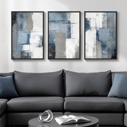 Large Framed Abstract Nature Landscape Wall Art for Living Room, Set of 3 Modern Canvas Prints Paintings Artwork for Walls, Green Lake Pictures for Hallway, Dining Room, Office Wall Decor 24x36 Inch