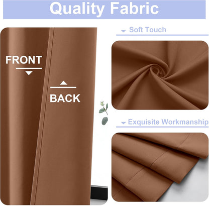 Simplebrand Ava Sage Green Blackout Curtains for Bedroom 63 Inch Length 2 Panels Set, Solid Thermal Insulated Energy Saving Rod Pocket Window Treatment Curtains Blackout Drapes, W40 x L63 Inch, Sage - Colors A