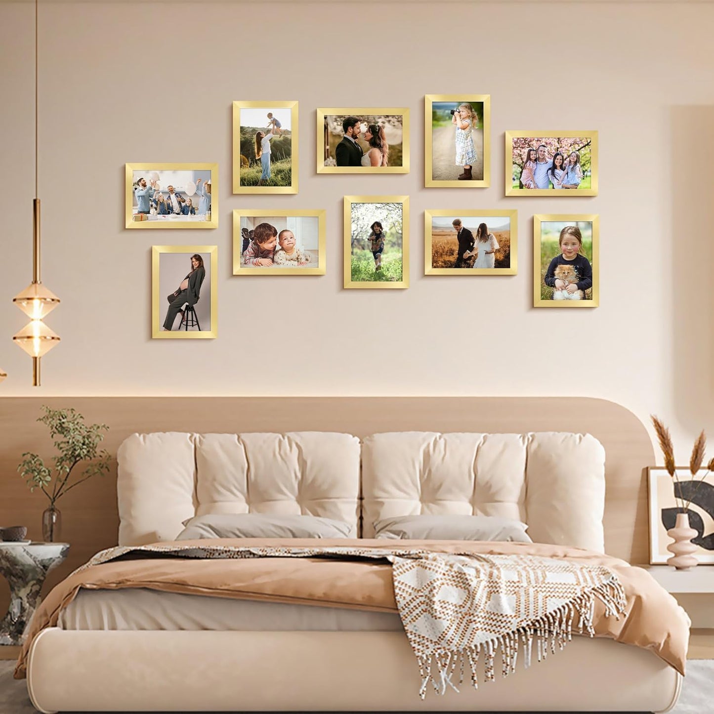 FIXSMITH 10 Pack Picture Frames Collage Wall Decor for Mounting or Tabletop Display, Gallery Wall Frame Set with Two 8x10 Black Frames, Four 5x7 Frames and Four 4x6 Frames, Multi-Pack Photo Frame Set