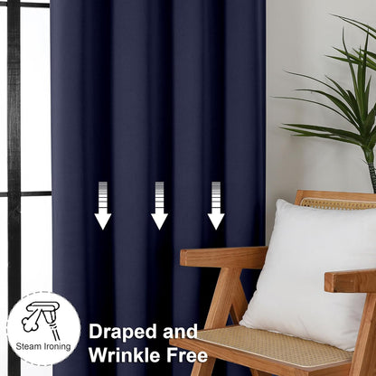 Simplebrand Ava Sage Green Blackout Curtains for Bedroom 63 Inch Length 2 Panels Set, Solid Thermal Insulated Energy Saving Rod Pocket Window Treatment Curtains Blackout Drapes, W40 x L63 Inch, Sage - Colors B