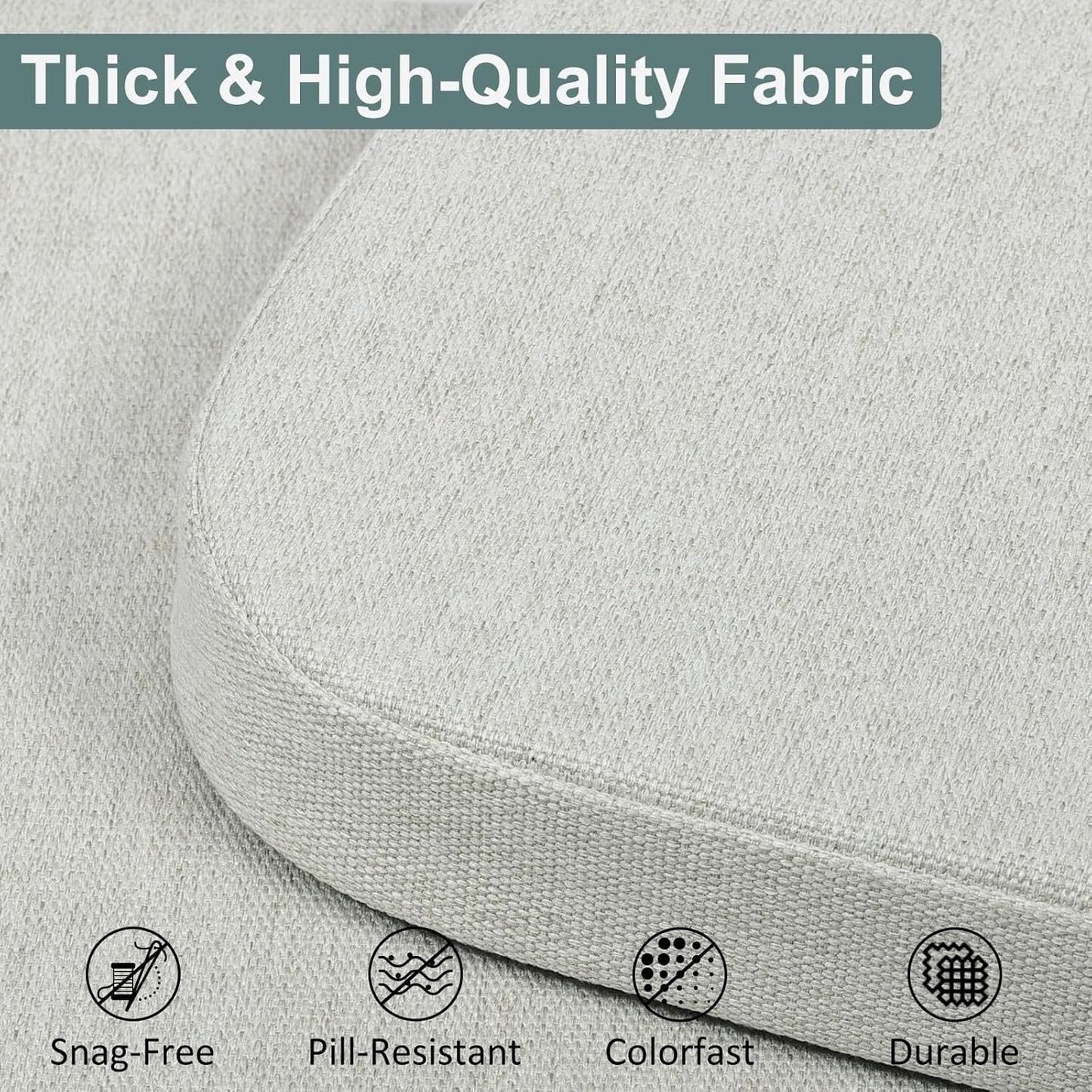 Shinnwa Dining Chair Pads, Patented Design Memory Foam Kitchen Chair Cushions with Ties and Washable Cover, 17" x 16" x 2", Black