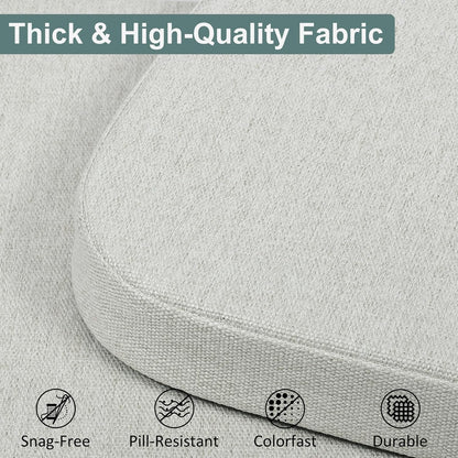 Shinnwa Dining Chair Pads, Patented Design Memory Foam Kitchen Chair Cushions with Ties and Washable Cover, 17" x 16" x 2", Black