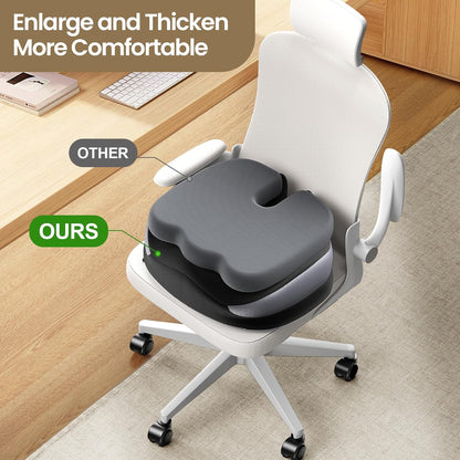 Benazcap Memory Foam Seat Cushion for Office Chair, Ergonomic Chair Cushions for Tailbone Pain Relief, Sciatica & Back Support, Office Chair Cushion & Car Seat Cushion
