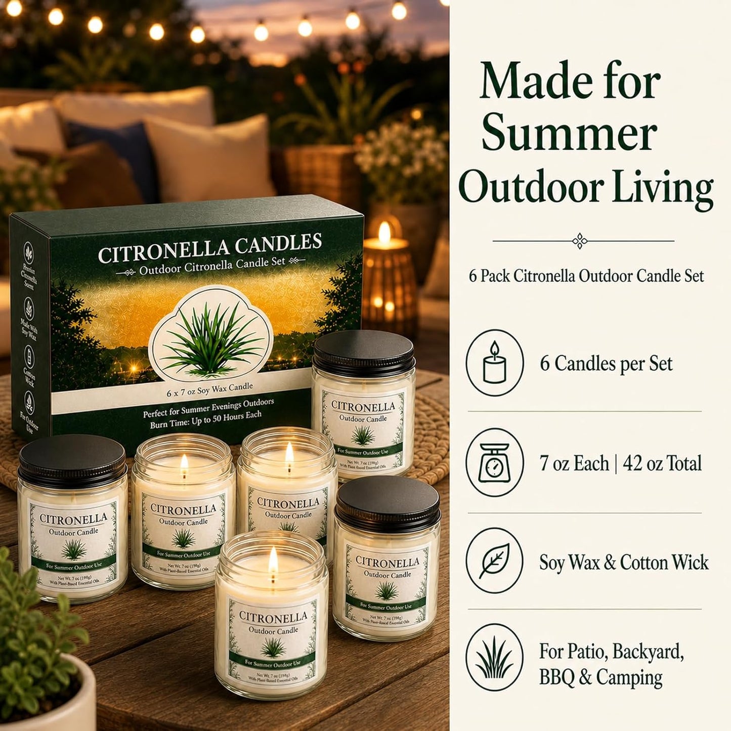 6 Pack Scented Candles Gift Set, Long Lasting Aromatherapy Candles for Home, 37.8 oz 300 Hour Burn, Lavender Jasmine Vanilla Sage Sandalwood Rose Eucalyptus Mint, Gifts for Women