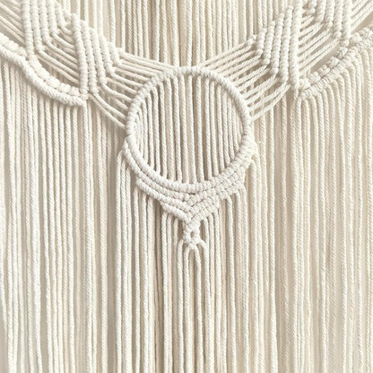 Achart Macrame Wall Hanging Large- Boho Wall Decor- large wall art- Wall Decor Living Room- Macrame Tapestry Boho Decor for Bedroom (Wooden Bead)