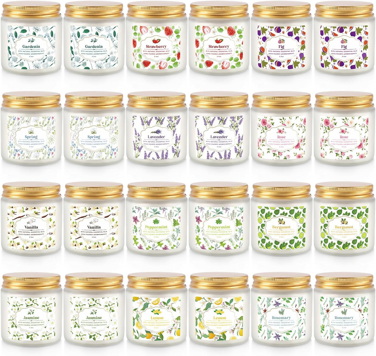 Howemon 24 Pack Scented Candles Set for Home, Relaxing Stress Relief, Aromatherapy - Natural Soy Wax and Fragrance - Gifts for Women, Mom, Best Friend, Wife, Birthday