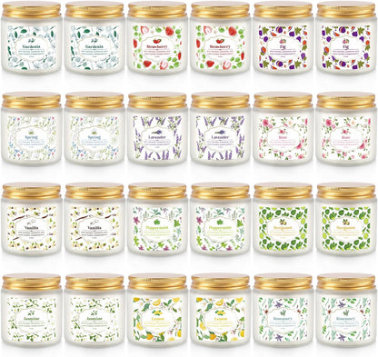 Howemon 24 Pack Scented Candles Set for Home, Relaxing Stress Relief, Aromatherapy - Natural Soy Wax and Fragrance - Gifts for Women, Mom, Best Friend, Wife, Birthday