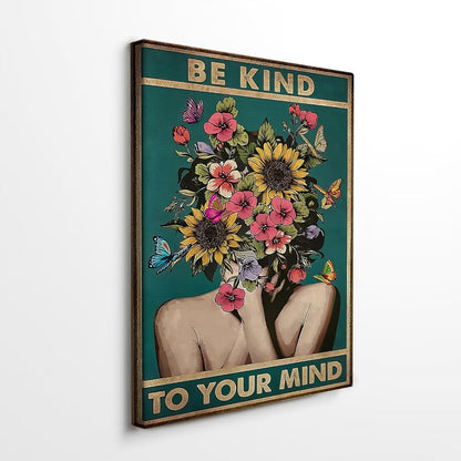 DIHSIEG 12x16 Canvas Wall Art funny bathroom wall art Print Poster Vintage Poster Frameless Floral Can be hung on the Wall Heal Your Heart poster Wall Art Canvas