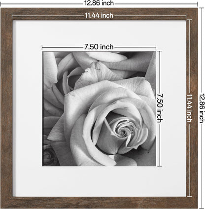 eletecpro 12x12 Picture Frames Set of 9 with Clear Acrylic Cover, Display 8x8 Photos with Mat or 12x12 Without, Classic and Sturdy Square Collage Gallery Wall Decor, Easy Wall Mount, Black