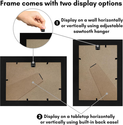 Americanflat 12x18 Poster Frame with Shatter-Resistant Glass - Signature Collection - Gallery-Style Frames Made of Engineered Wood - Photo Frame for Wall Display - Black - Colors C