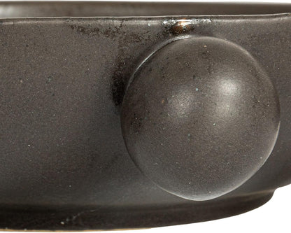 Bloomingville 9.75 Inches Stoneware Bowl with Orbs and Reactive Glaze, Black