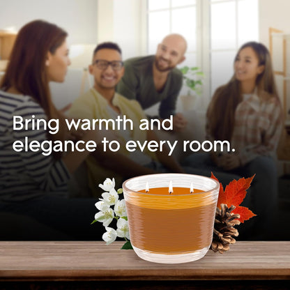 Glade 3-Wick Scented Candle Jar, Apple Cinnamon, Air Freshener Infused with Essential Oils, 6.8 Oz, 3 Count