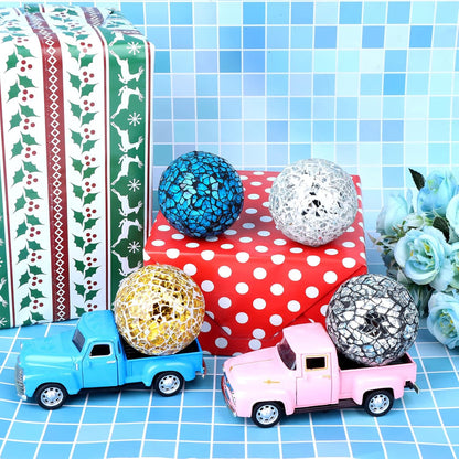 8 Pieces Mosaic Glass Orbs Balls Mosaic Sphere Glass Globe Decorative Orbs Centerpiece Balls Decorative Glass Balls for Bowls Vases Dining Table Centerpiece Decor