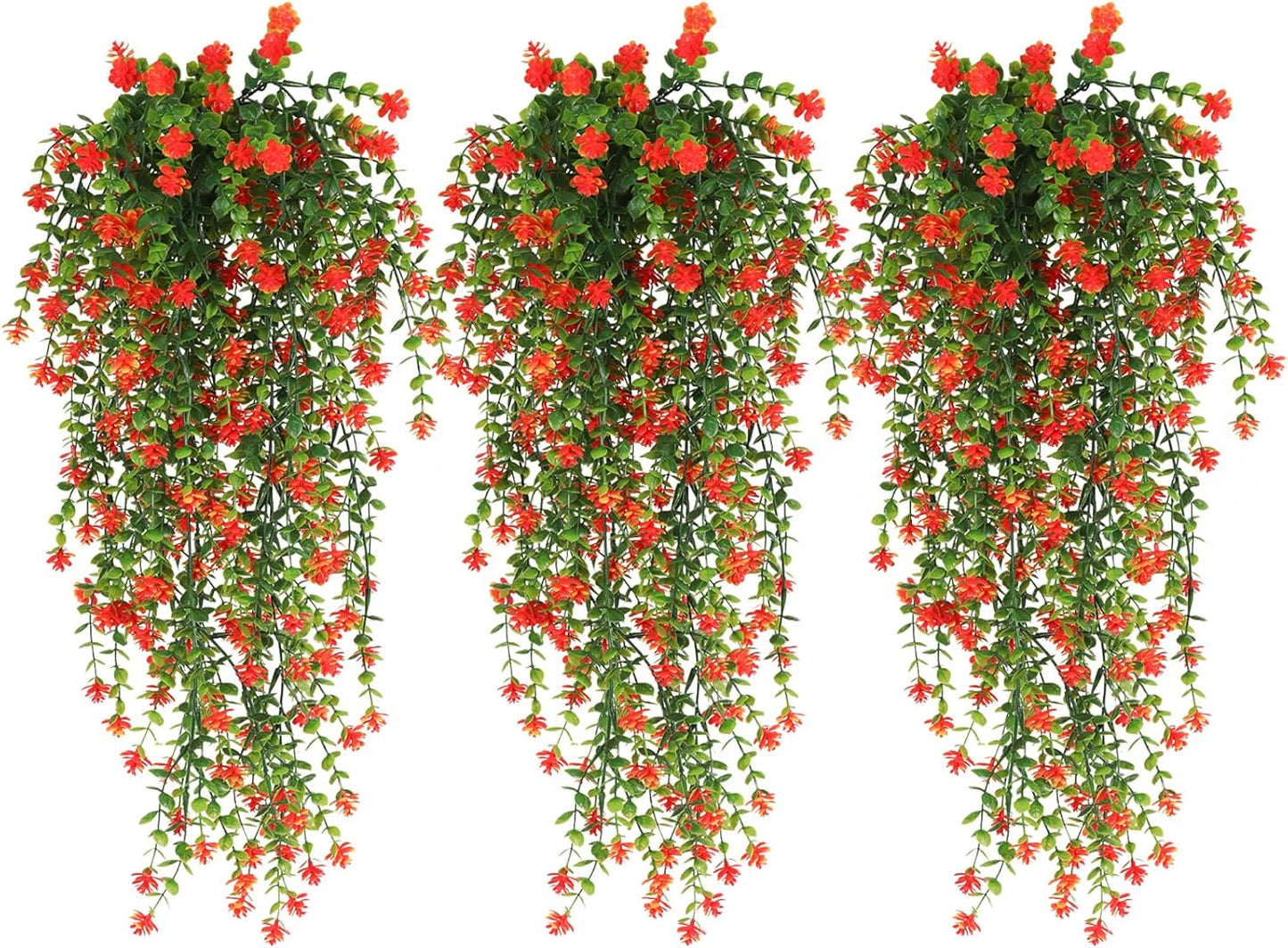 RECUTMS Artificial Hanging Plants Fake Hanging Plant Faux Eucalyptus Leaf Greenery Vine Outdoor UV Resistant Plastic Plants Home Garden Wedding Party Indoor Outdoor Decorations(White)